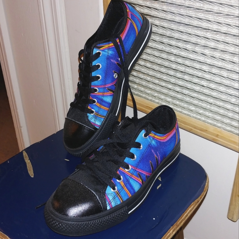 Sneakers Freak Street Designs Vibrant OOAK Tennis Shoes Athletic Shoes Size 7